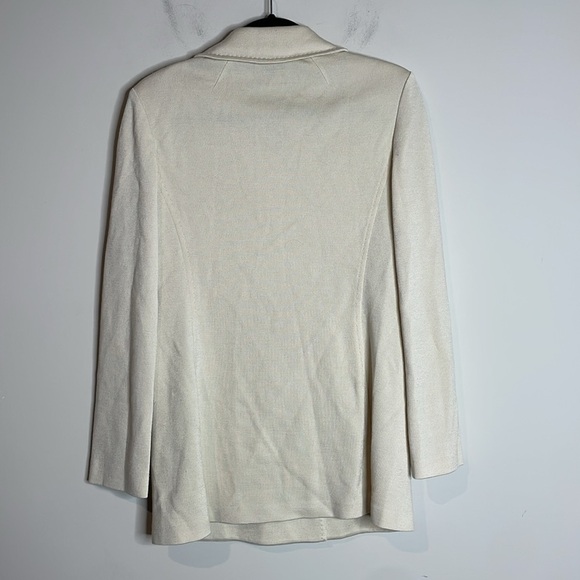 St. John | Women’s Beige Wool Blend Longline Jacket Size 4 - Picture 7 of 7